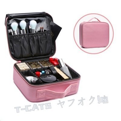 ☆新品高品質(zhì)化粧道具 化粧バッグ　レッド コスメバッグ 持運(yùn)び 化粧品入れ 大容量 ポーチ メイクボックス 収納ケース 小物