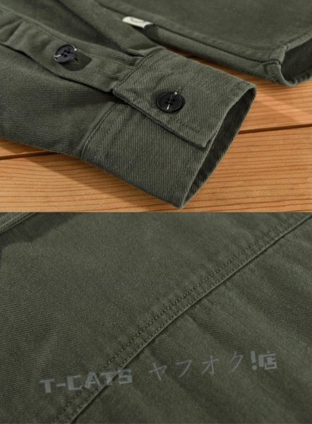 ☆新品シャツジャケット ワークシャツ カーゴシャツ 長(zhǎng)袖シャツ メンズ ウエスタン トレンド トップス グリーン サイズ選択可