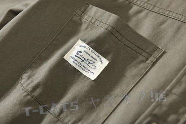☆新品ワークシャツ シャツジャケット カーゴシャツ 長袖シャツ メンズ ウエスタン トレンド トップス グレー サイズ選択可