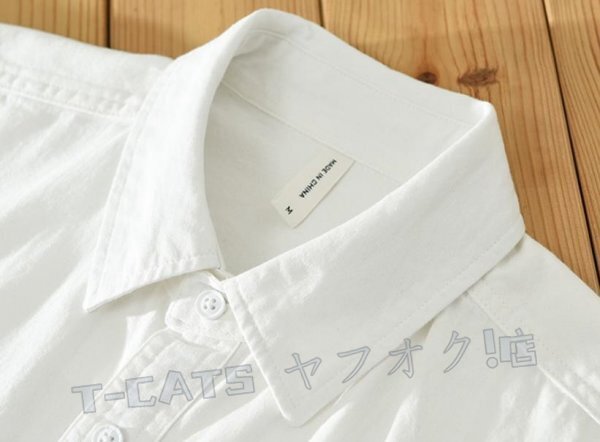☆新品半袖シャツ カーゴシャツ メンズ トップス 春夏薄手 ウエスタン トレンド カジュアル コットン白 サイズ選択可