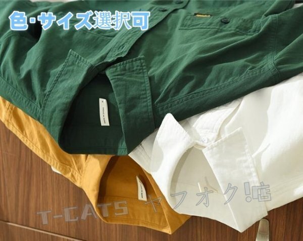 ☆新品半袖シャツ カーゴシャツ メンズ トップス 春夏薄手 ウエスタン トレンド カジュアル コットン白 サイズ選択可