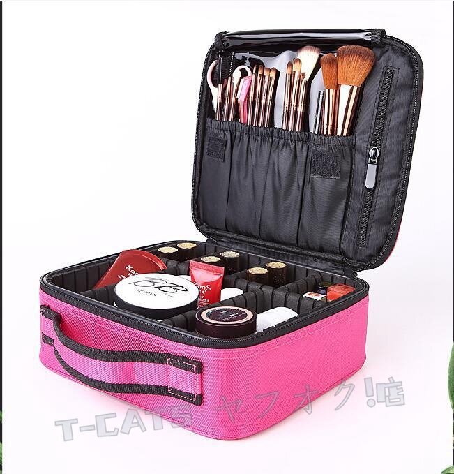 ☆新品高品質(zhì)化粧道具 化粧バッグ　レッド コスメバッグ 持運(yùn)び 化粧品入れ 大容量 ポーチ メイクボックス 収納ケース 小物
