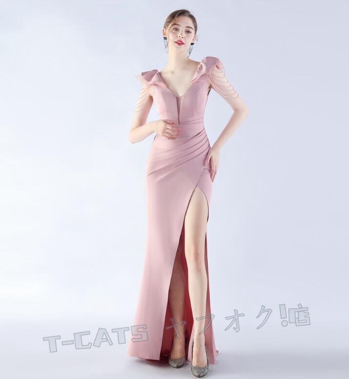 ☆新品レディースワンピース 大人sexy 高品質(zhì) 結(jié)婚式 ウエディングドレス パーティドレス ピンク