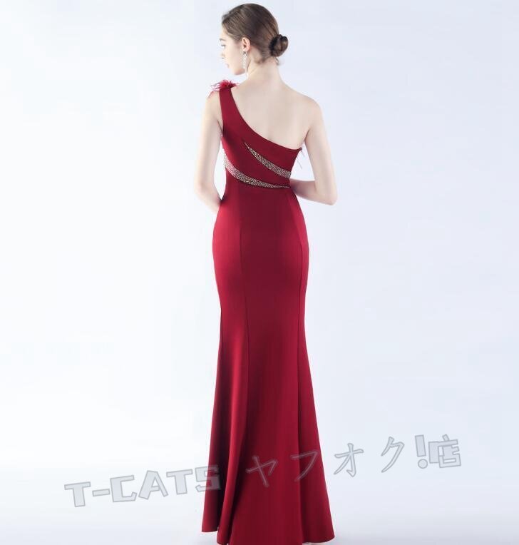 ☆新品レディースワンピース 高品質(zhì) 大人sexy パーティ ウエディングドレス ロング丈 赤