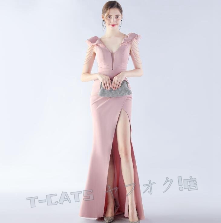 ☆新品レディースワンピース 大人sexy 高品質(zhì) 結(jié)婚式 ウエディングドレス パーティドレス ピンク