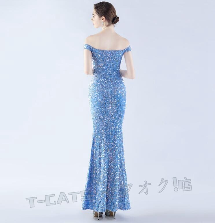 ☆新品レディースワンピース 大人sexy 高品質(zhì) ウエディングドレス 結(jié)婚式 パーティドレス ブルー