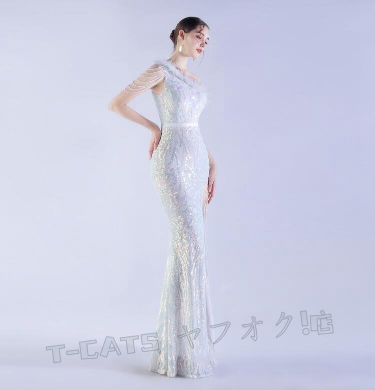 ☆新品レディースワンピース 高品質(zhì) 大人sexy 結(jié)婚式 ウエディングドレス パーティドレス ワンショルダー 白