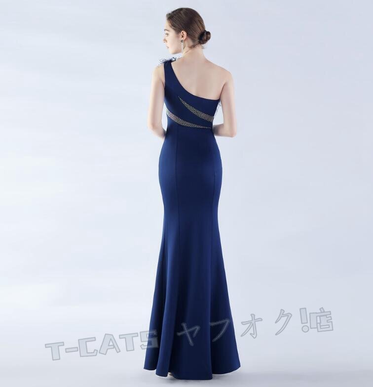 ☆新品レディースワンピース 高品質(zhì) 大人sexy パーティ ウエディングドレス ロング丈 濃紺