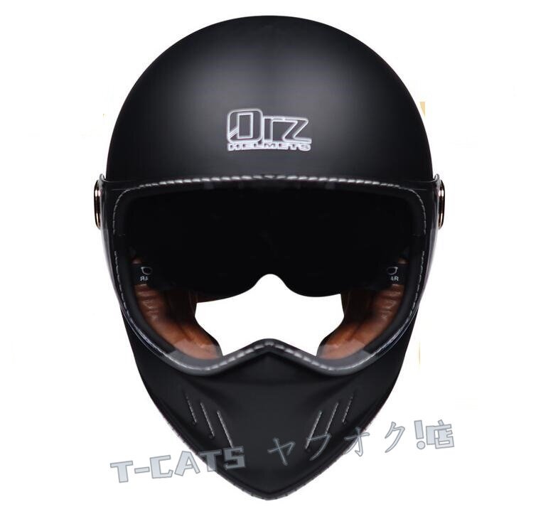 ☆新品フルフェイスヘルメット ダブルシールド 內(nèi)蔵サングラス ビンテージ ハーレー オフロード バイク ジェットヘルメット４色 グレー