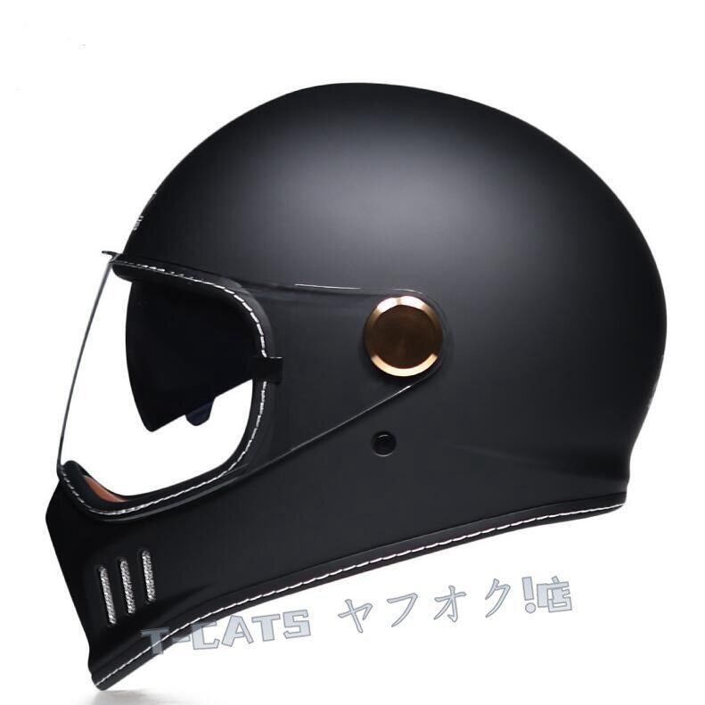 ☆新品フルフェイスヘルメット ダブルシールド內(nèi)蔵サングラス ビンテージ ハーレー オフロード バイク ジェットヘルメットマットブラック
