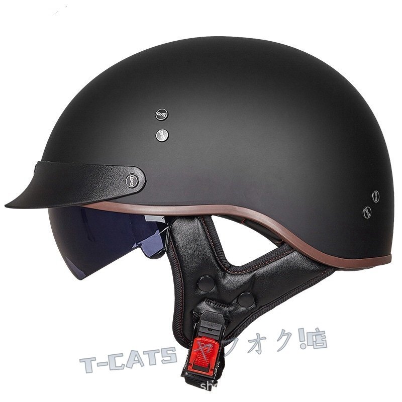 ☆新品ハーフヘルメット 內(nèi)蔵ゴーグル 12色 半帽ヘルメット 男女兼用 バイクヘルメット 半キャップ ヘルメット Ｍ-2XL選択可 C-2XL