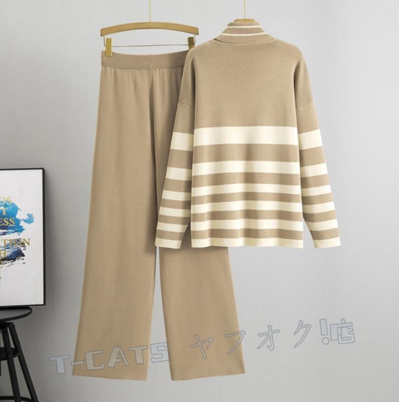☆新品パンツスーツladiesレディース 魅惑Styleセクシー 綺麗 上下セット 良質(zhì) ファッション ニット素材 ブラック