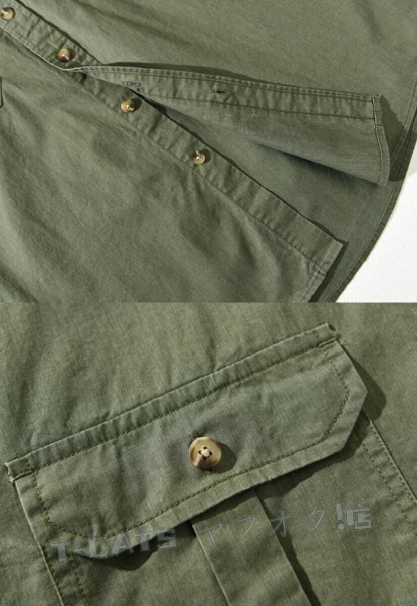 ☆新品長袖シャツ メンズ シャツ カーゴシャツ ワークシャツ トップス ヴィンテージ トレンド 心地良し 珈琲色 サイズ選択可