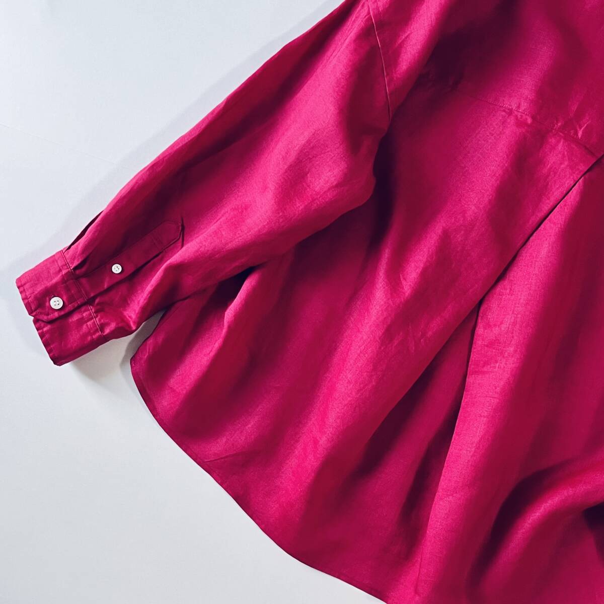 ② イエナ扱い SIMPLICITE シンプリシティエ ラミー 麻 ワイド ブラウス シャツ 大きいサイズ フリー