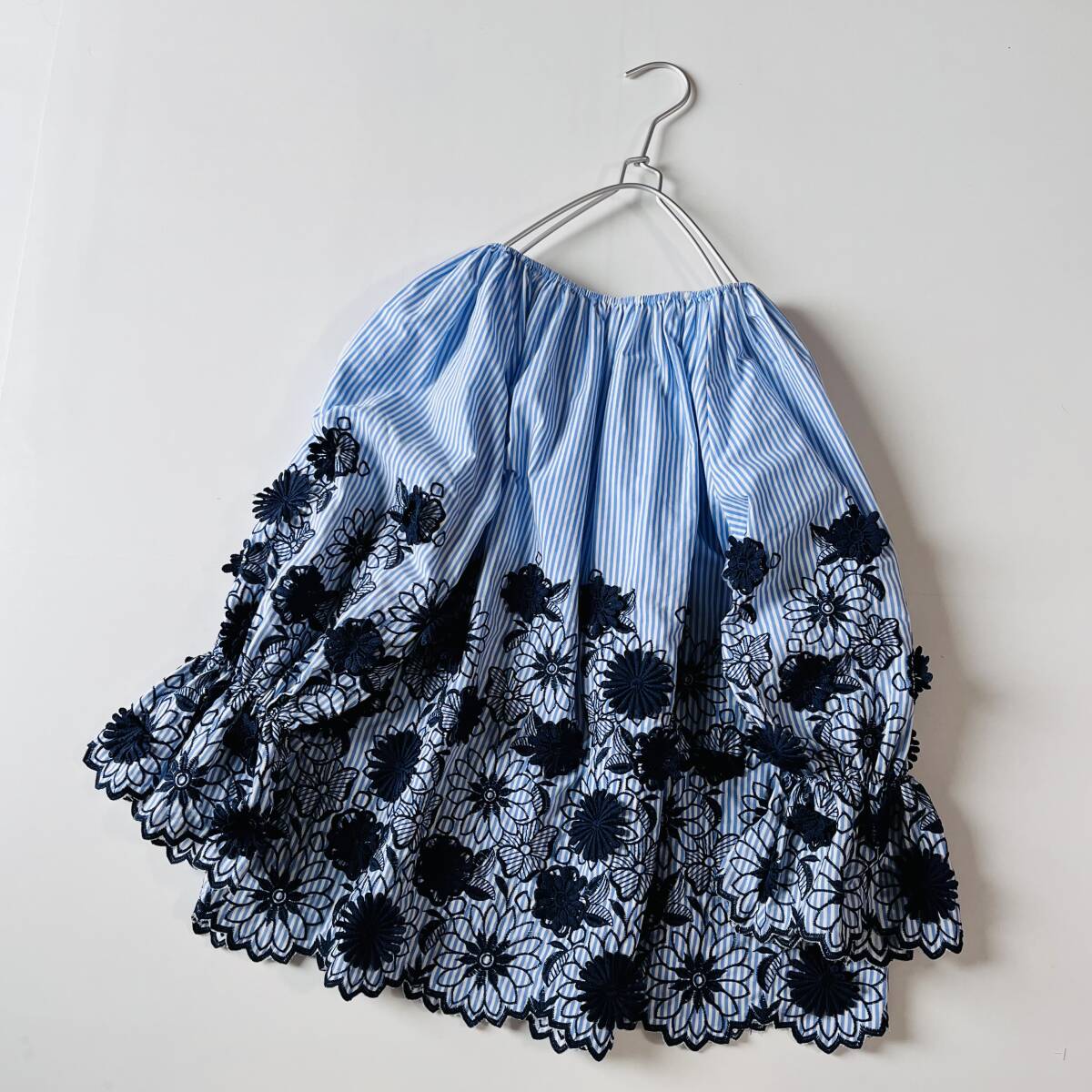 ⑤ 未使用 cawaii カワイイ レース フラワー 刺繍 ギャザー キャンディースリーブ プルオーバー ブラウス チュニック 大きめ ゆったり