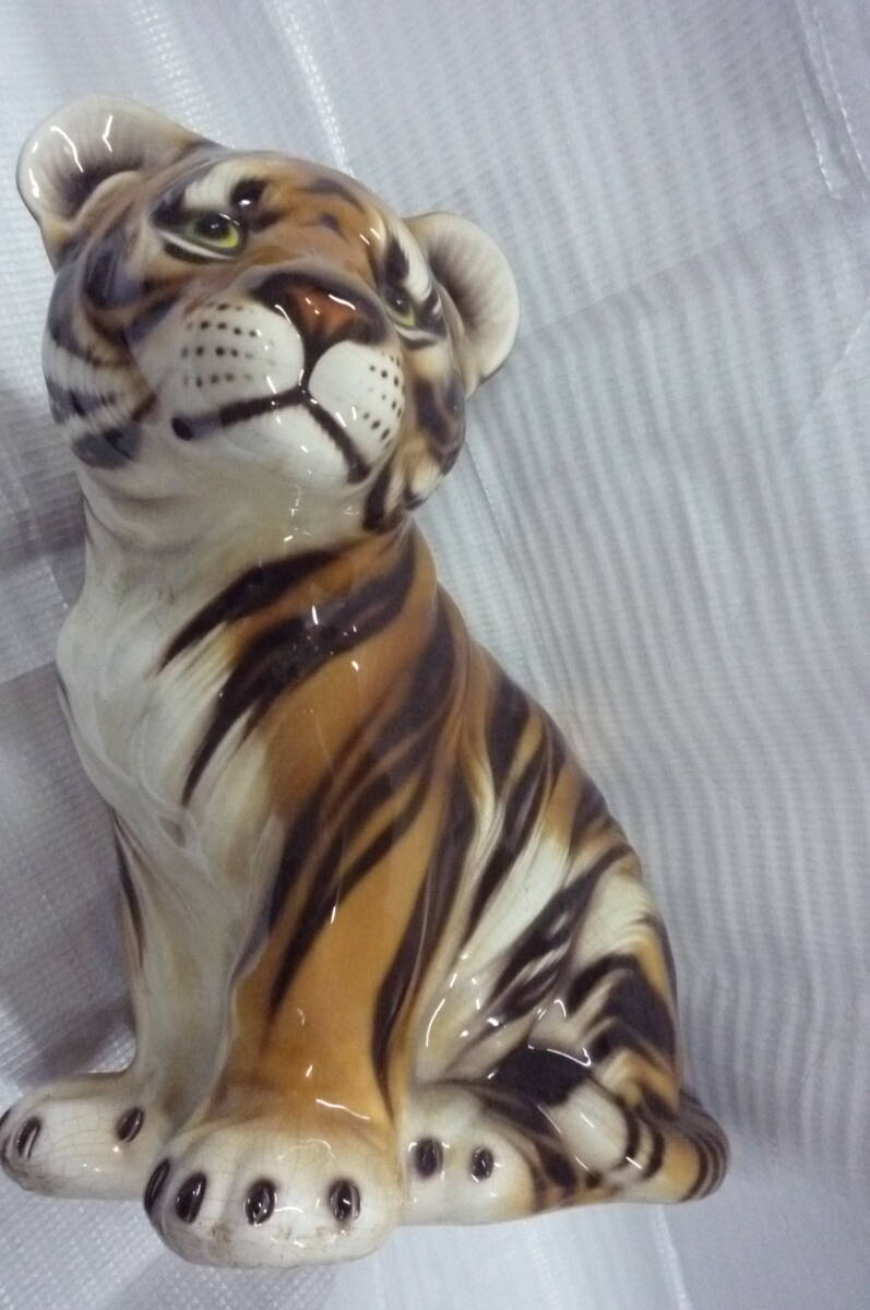 陶器製 子ども寅置物