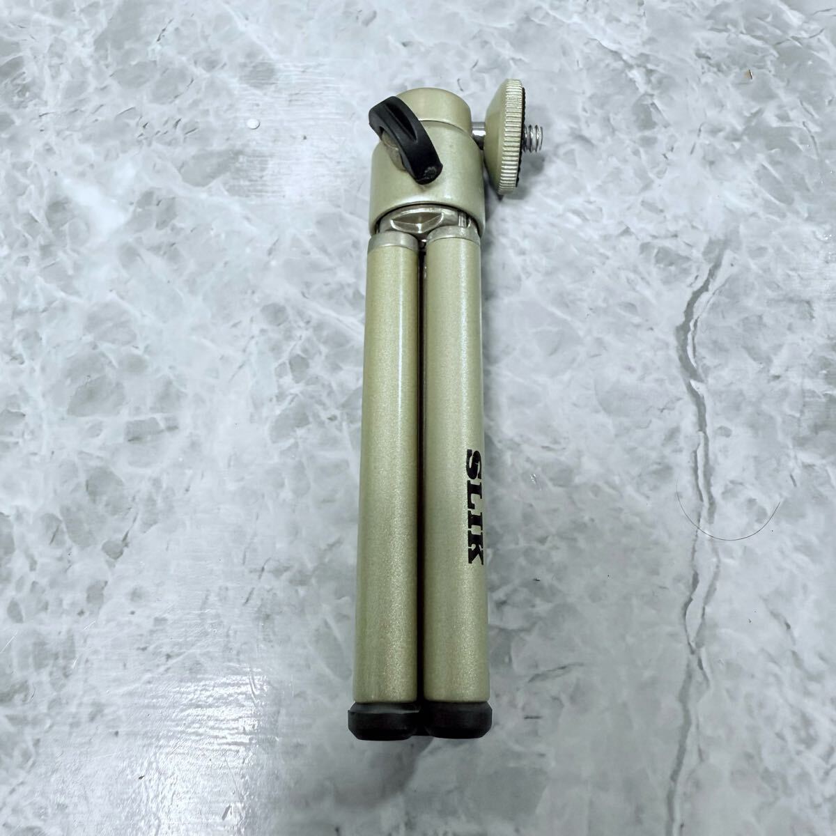 SLIK ミニ三脚 ゴールド アルミ製 卓上三脚 自撮り 録音_画像3