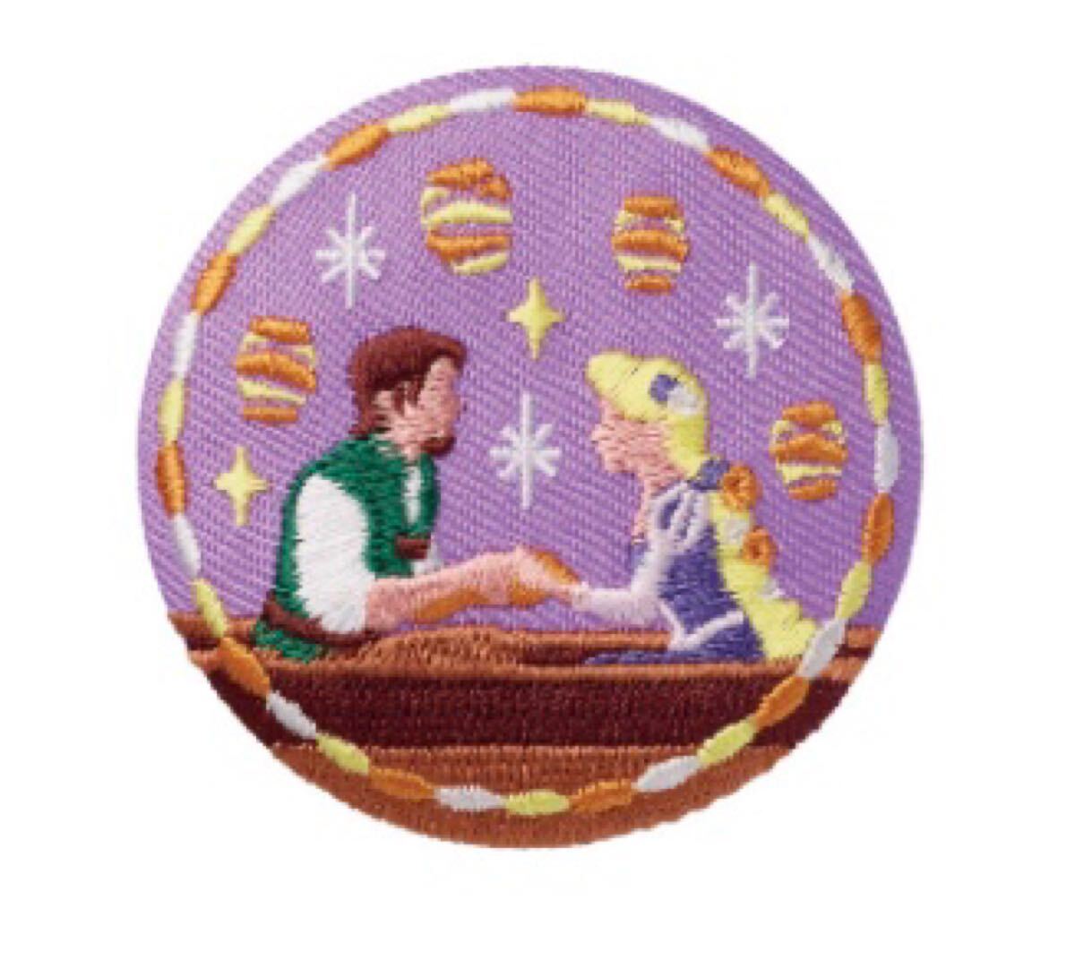 ディズニー 刺繍缶バッジ 塔の上のラプンツェル