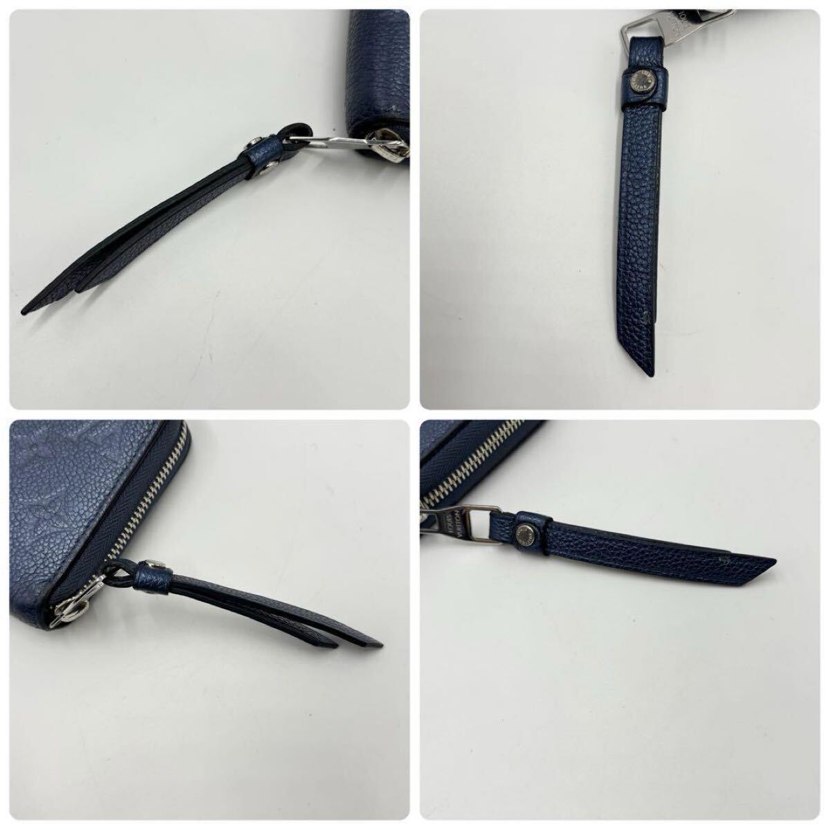 未使用級(jí) 現(xiàn)行 RFID ルイヴィトン LOUIS VUITTON アンプラント モノグラム ジッピーウォレット ブルーメタル M80958 メンズ 財(cái)布 ラウンド