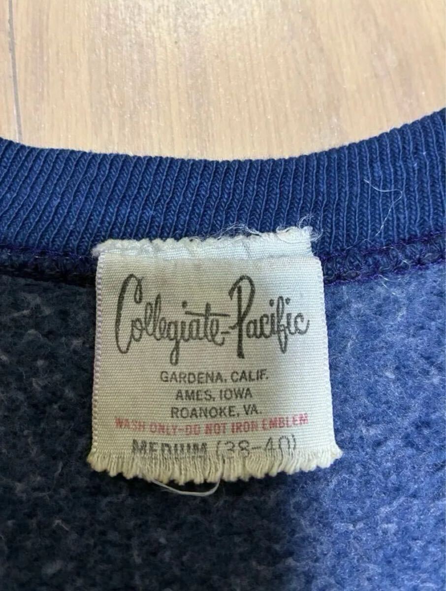  Vintage 1960 год UCLA короткий рукав тренировочный . редкость flocky принт M Collegiate Pacific America Vintage 