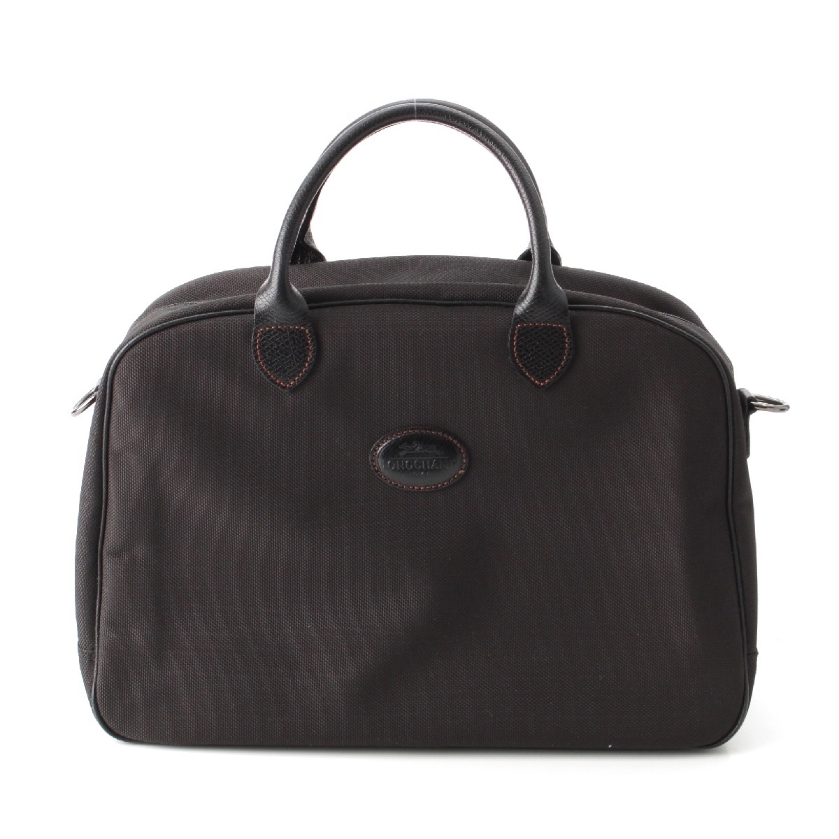 ロンシャン キャンバス 2WAY ハンドバッグ ブラック【中古】