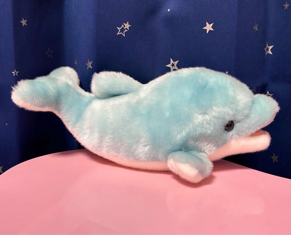 即決 AQUA イルカ ぬいぐるみ アクア ブルー 水色_画像2