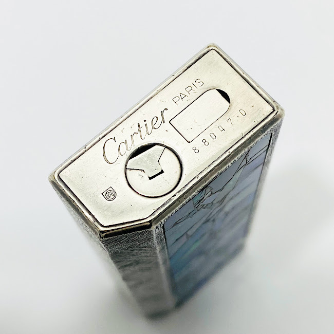 1 иен ~ Cartier Cartier mo The ik опал ролик газовая зажигалка авторучка tagon. квадратная форма серебряный оттенок голубого надеты огонь не проверка 