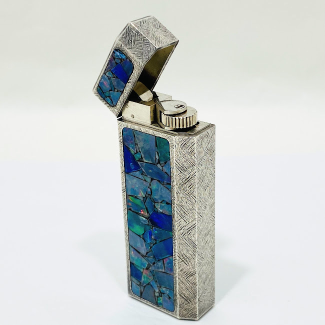 1 иен ~ Cartier Cartier mo The ik опал ролик газовая зажигалка авторучка tagon. квадратная форма серебряный оттенок голубого надеты огонь не проверка 