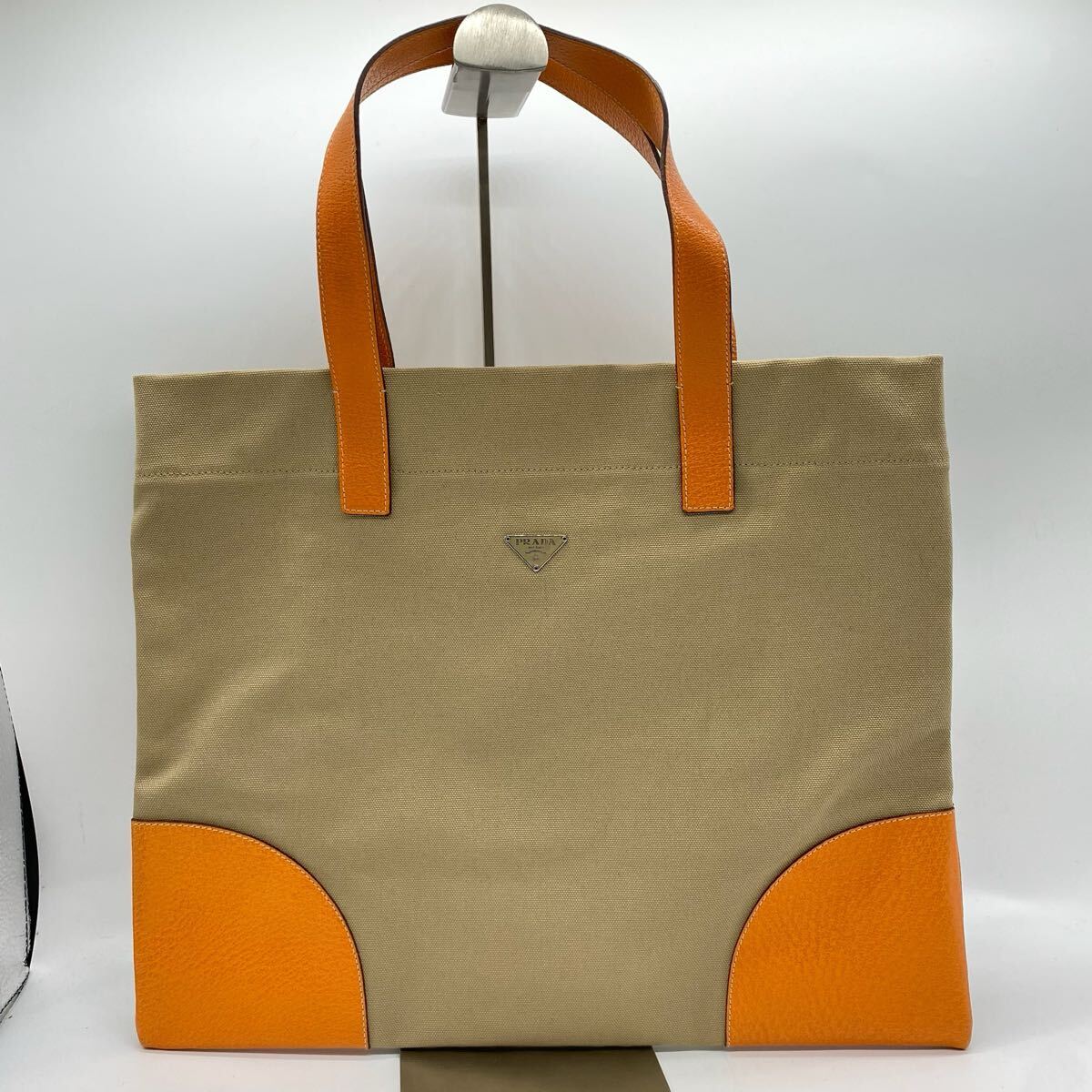 PRADA オレンジ キャンバストートバッグ 【公式通販】