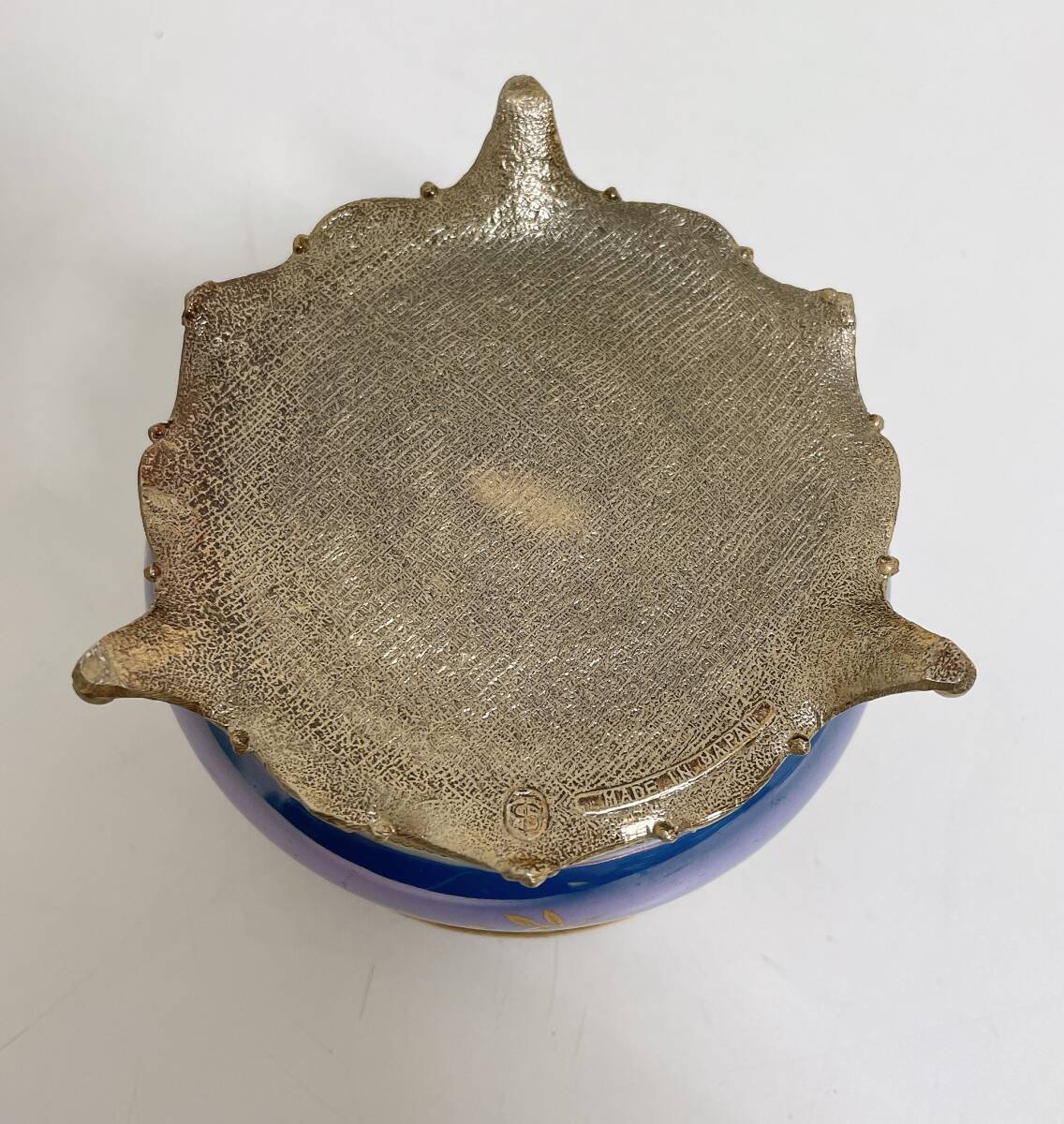 [ античный музыкальная шкатулка имеется jue Reebok s] керамика производства / интерьер / золотая краска / мужчина женщина. ./ сделано в Японии /A76-060