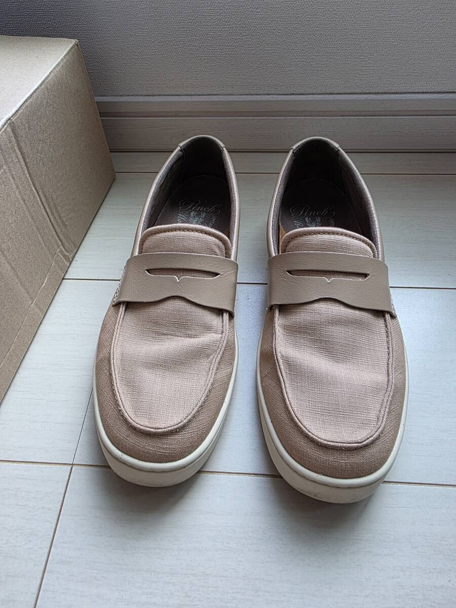 COLE HAAN　ピンチ ウィークエンダーペニー テキスタイル mens. size8 ペニーローファー リラックス＆リゾート＆エレガント　ヌードカラー