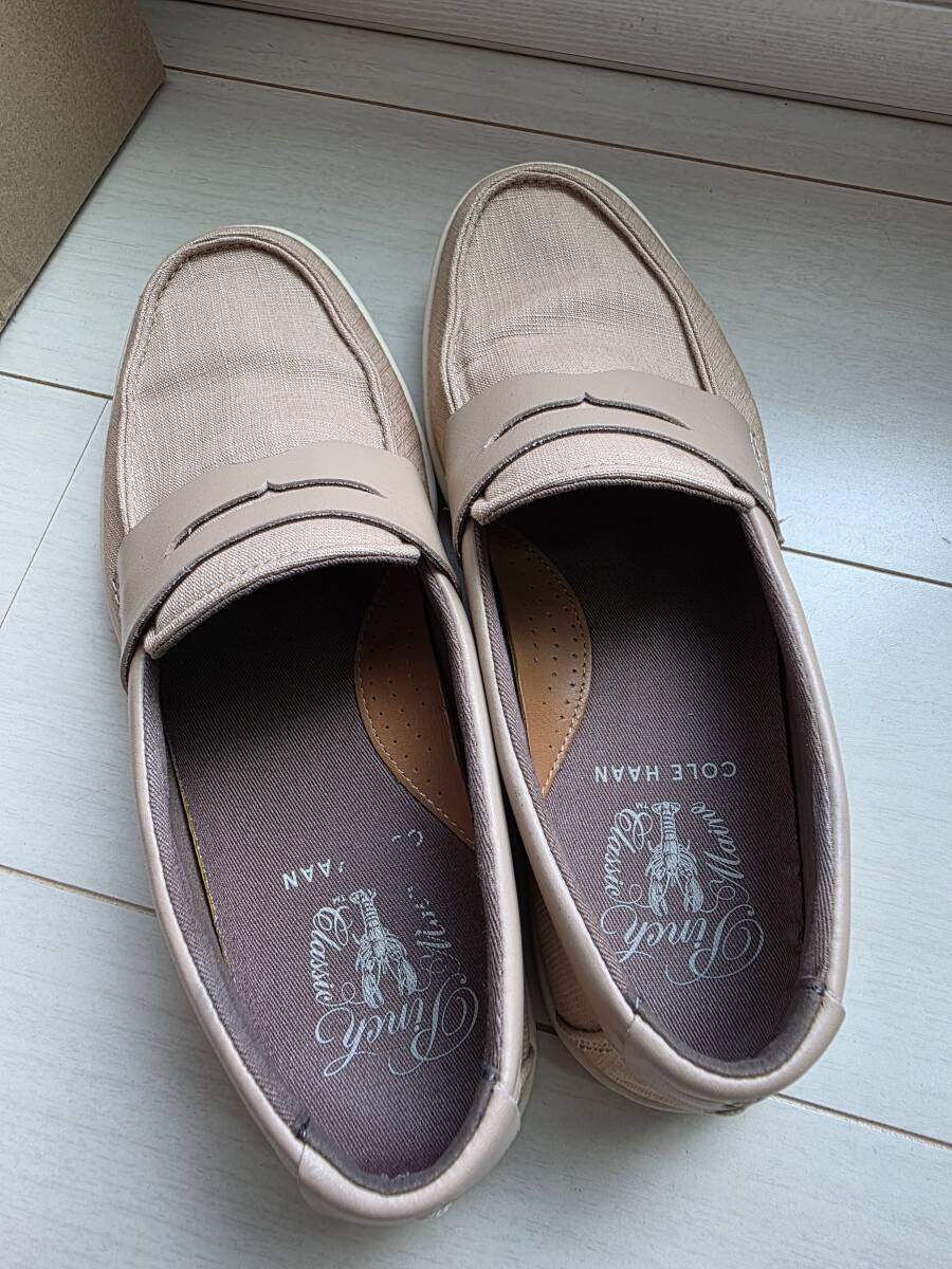 COLE HAAN　ピンチ ウィークエンダーペニー テキスタイル mens. size8 ペニーローファー リラックス＆リゾート＆エレガント　ヌードカラー