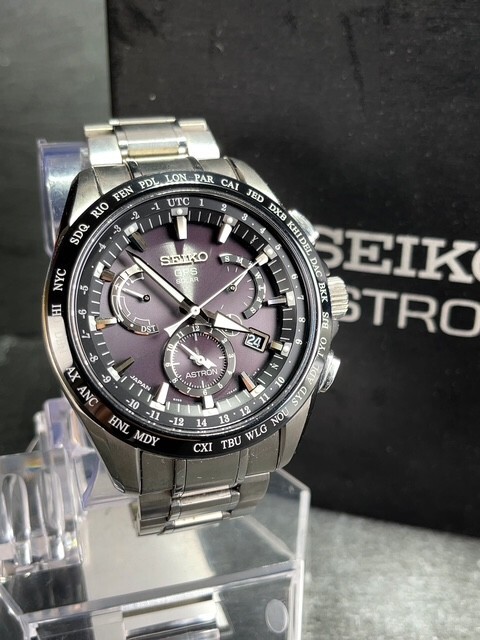 超美品 セイコー SEIKO アストロン ASTRON GPS ソーラー電波 GPS衛(wèi)星電波時(shí)計(jì) ソーラー 腕時(shí)計(jì) デュアルタイム SBXB077 8Xシリーズ 稼働品