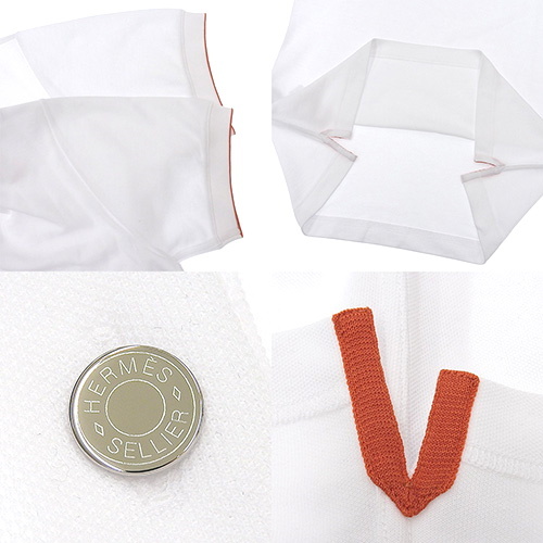 HERMES(エルメス) ポロシャツ ホワイト白 コットン トップス アパレル ファッション 衣類 半袖 メンズ 40803002177【アラモード】【ES】