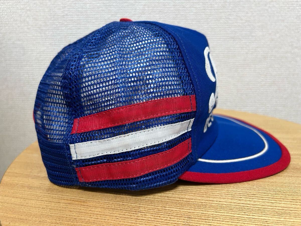 70's 80's USA製 Pepsi-Cola Company 3ストライプ メッシュキャップ トラッカーキャップ 帽子企業物 Vintage CAP ヴィンテージ ペプシ_画像2