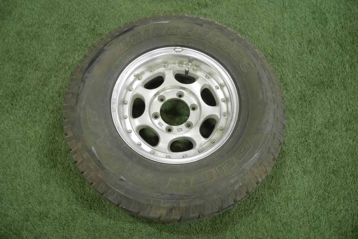 中古 265/70R15 社外 アルミ ホイール ＆ タイヤ 4本 セット 15×7JJ ブリヂストン 265 70 15 PCD 139.7 ハブ109 オフ -13 (HT5290D)