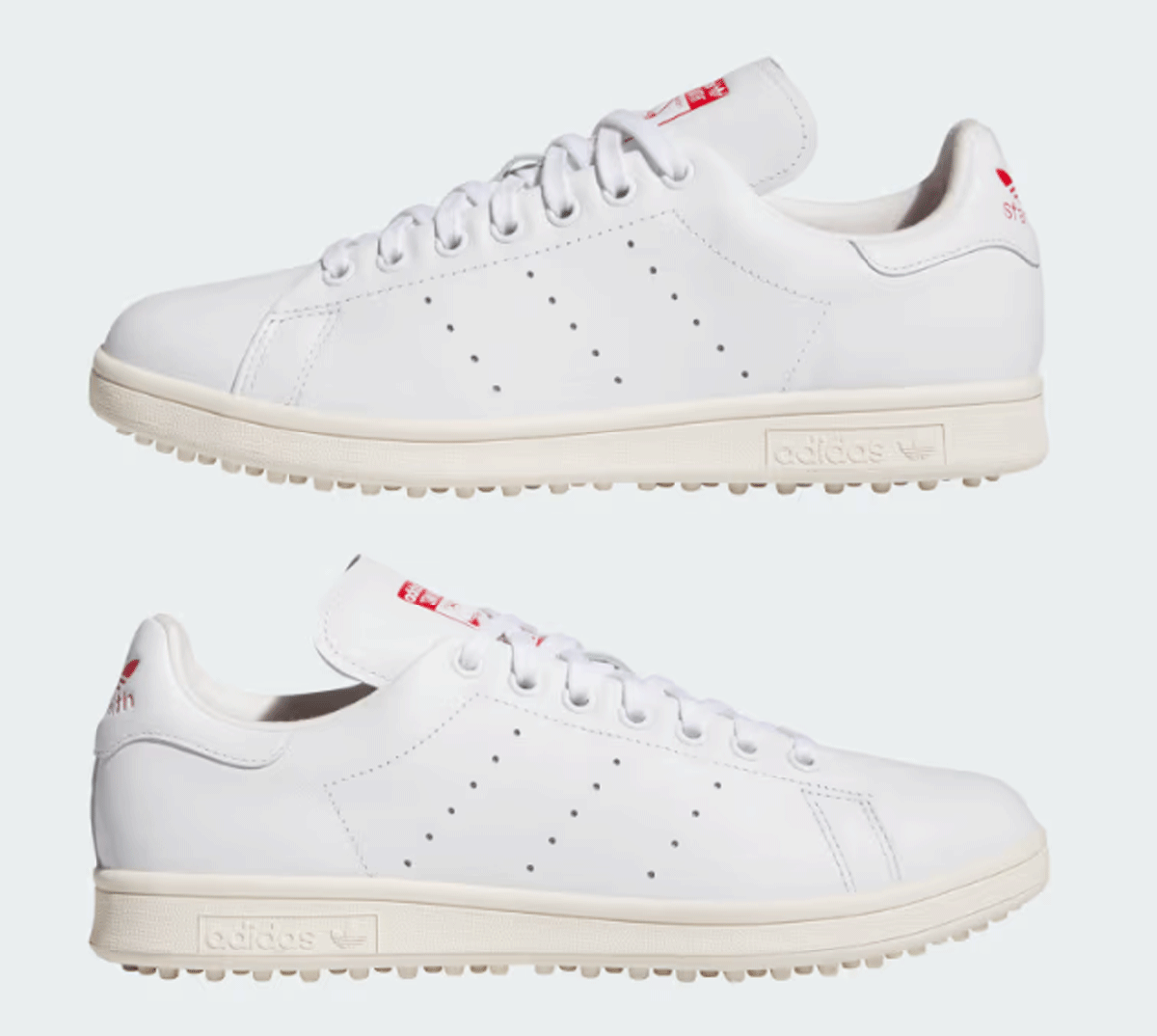 新品■アディダス■2025.2■スタンスミス ゴルフ フルグレイン レザー スパイクレス■JH6155■CLOUD WHITE/OFF WHITE/SCARLET■26.5CM■