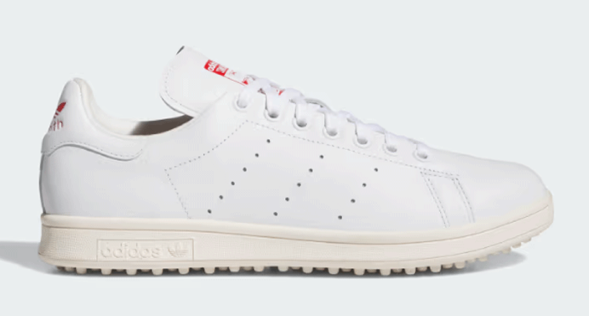 新品■アディダス■2025.2■スタンスミス ゴルフ フルグレイン レザー スパイクレス■JH6155■CLOUD WHITE/OFF WHITE/SCARLET■26.5CM■