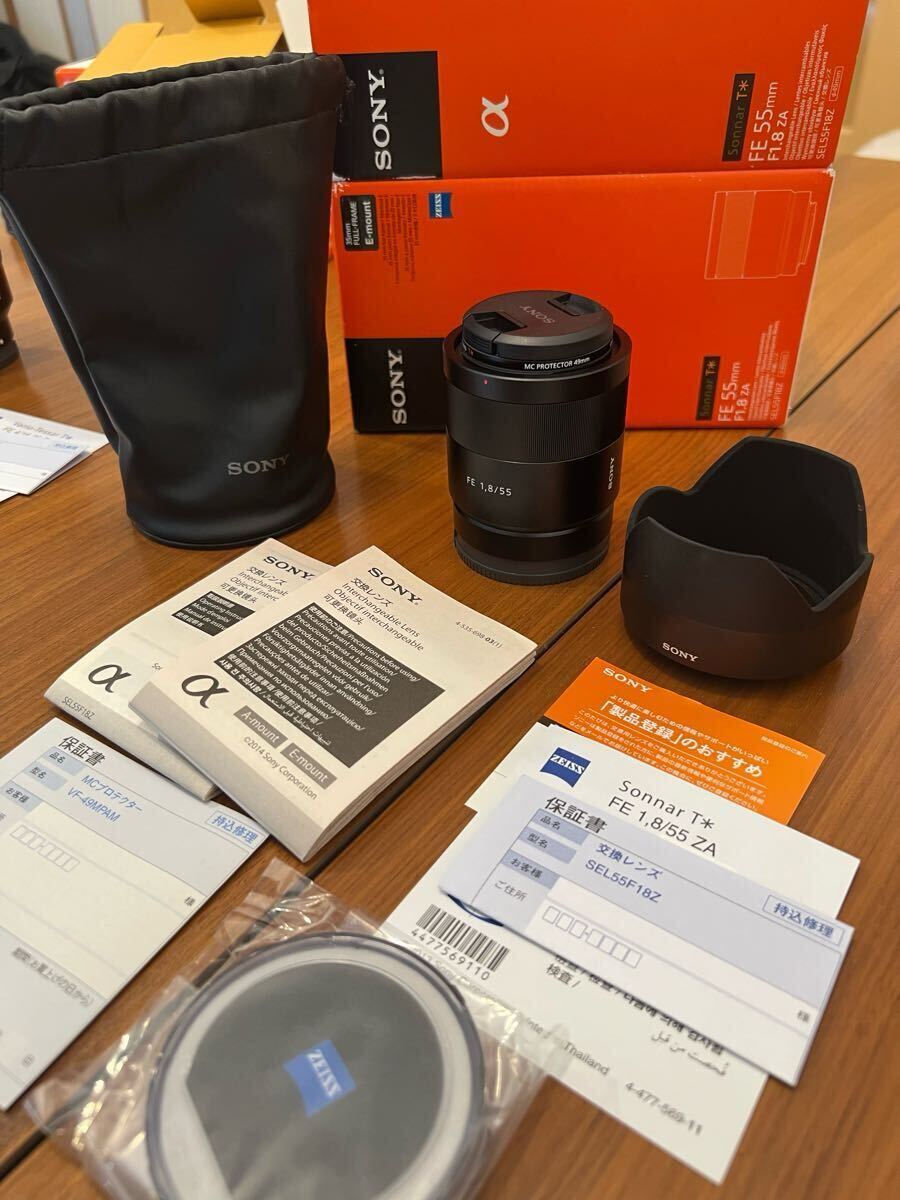 美品 SONY Sonnar T*FE 55mm F1.8 ZA レンズ. SonyフィルターVF-49MPAMセット