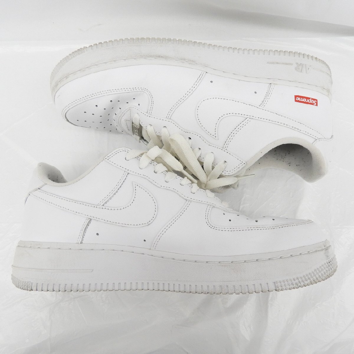 1円～【中古品】Supreme シュプリーム Nike AIR FORCE1 ナイキ エアフォース1 CU9225‐100 ホワイト US9.5 27.5cm 838193935 0624