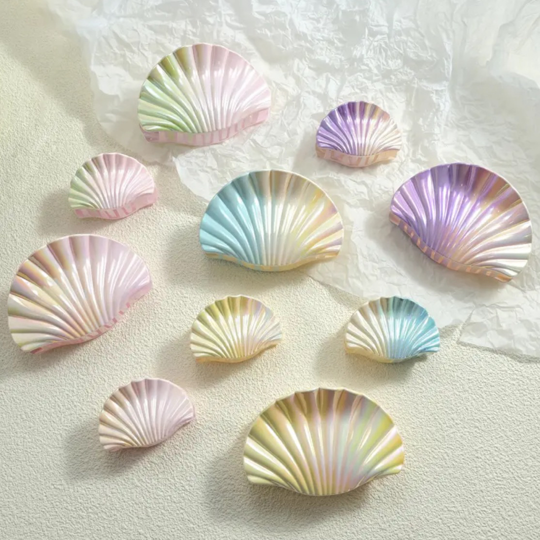 ракушка . волосы зажим аксессуары для волос заколка голубой × белый маленький