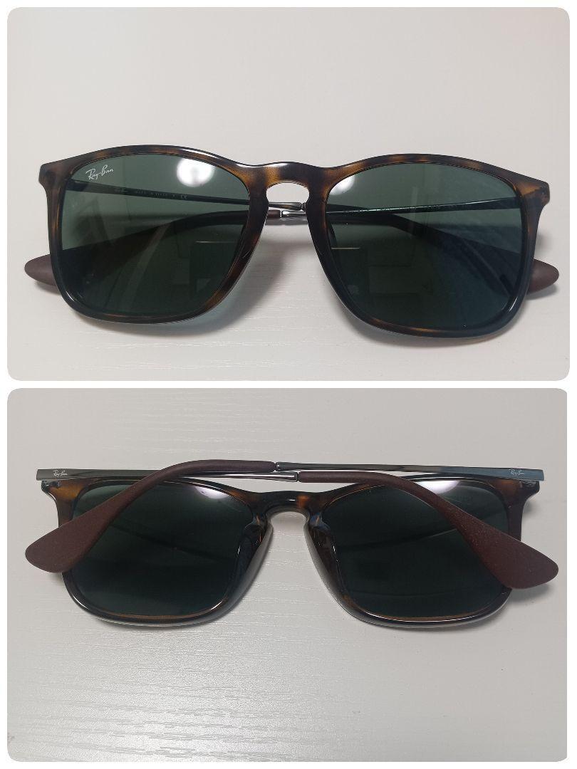 Ray-Banサングラス　RB4187　クリス　極美品　べっ甲柄グリーンレンズ