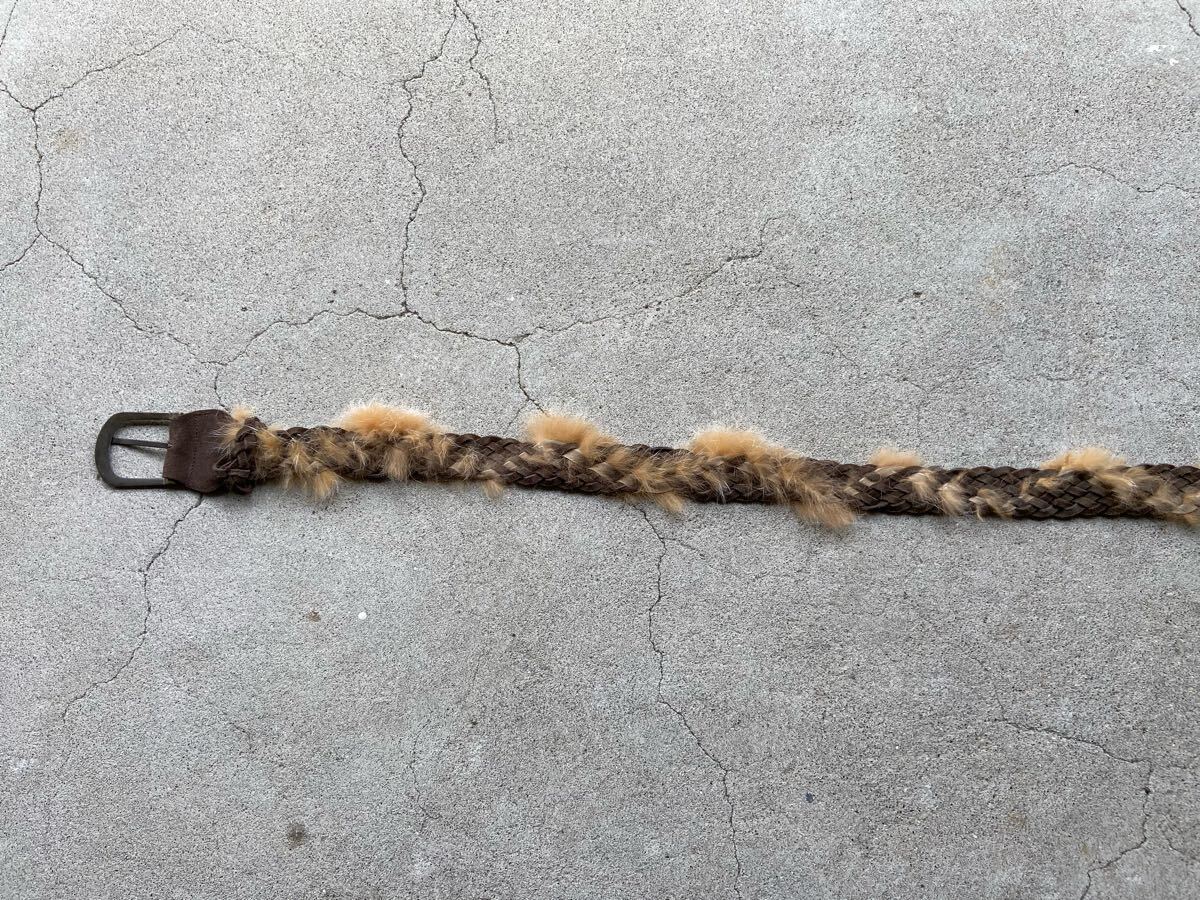 Y2K fur belt フェアリー グランジ ファーベルト 