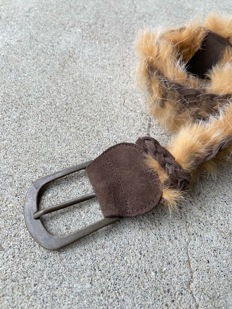 Y2K fur belt フェアリー グランジ ファーベルト 