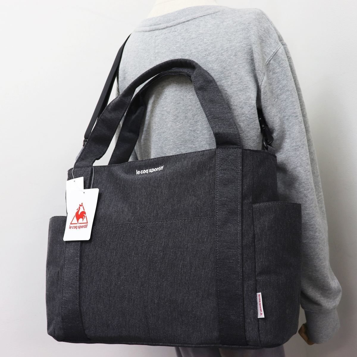 le coq sportif Le Coq новый продукт новый товар мужской большой большая сумка Boston сумка на плечо пепел серый [367141-030] один шесть VCXZ