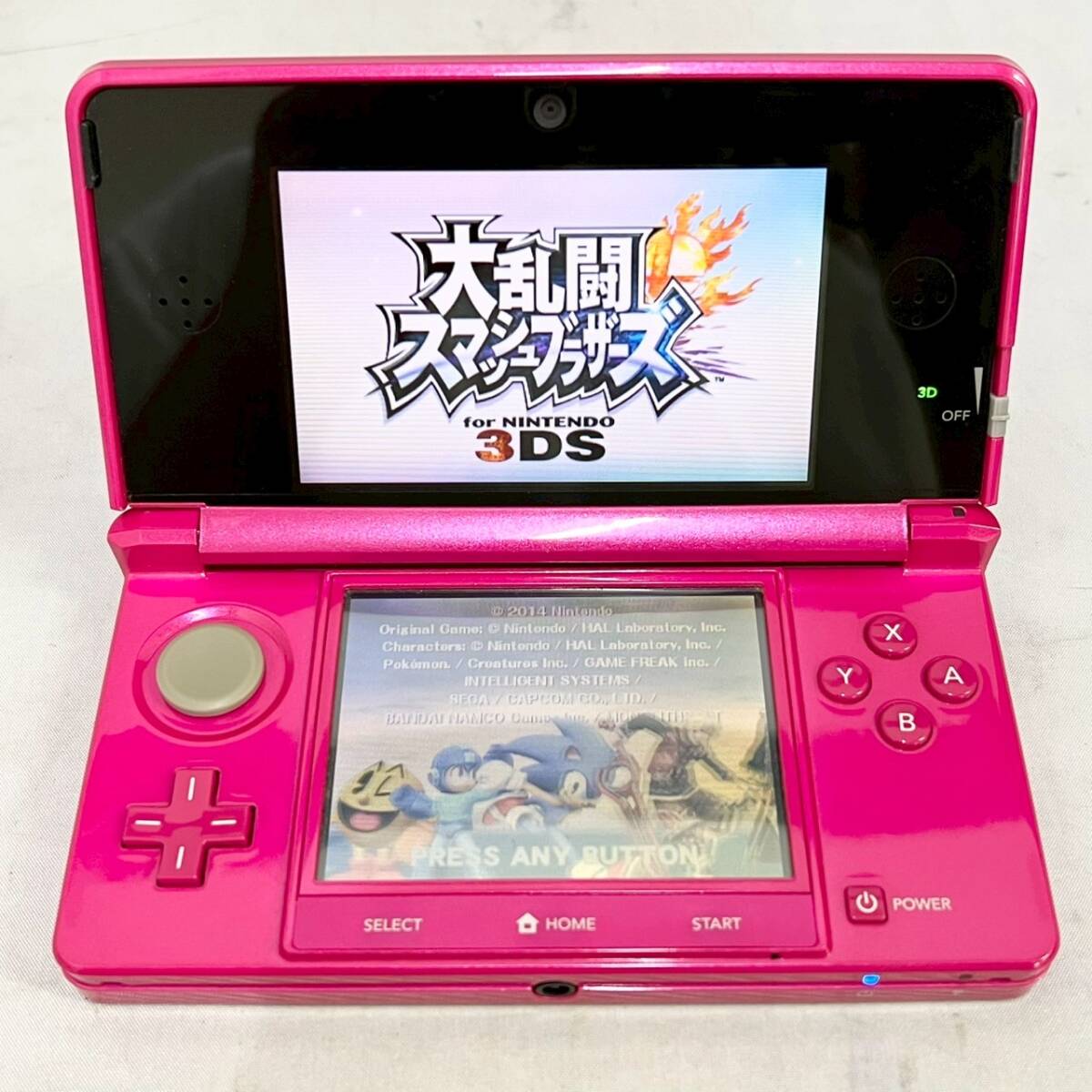 BEg037I 60 読込み? Nintendo 3DS CTR-001 グロスピンク 本體/充電器 ゲーム機(jī) 任天堂