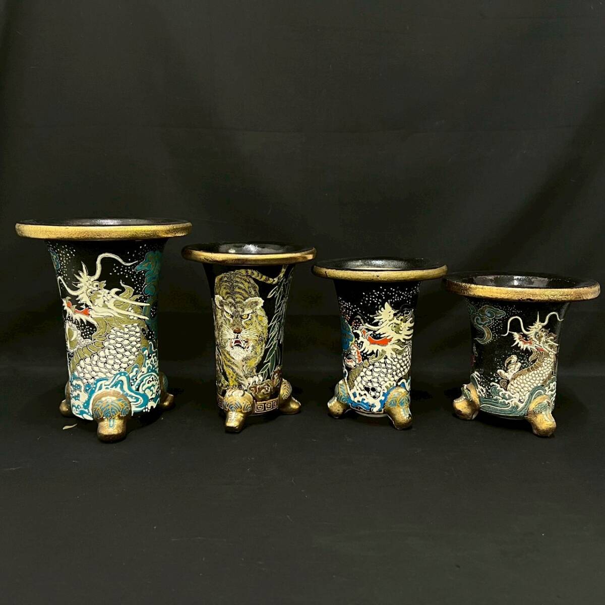 金彩龍図の蘭鉢 人気の雑貨がズラリ! 金彩龍図の蘭鉢 工芸品 - 工芸品