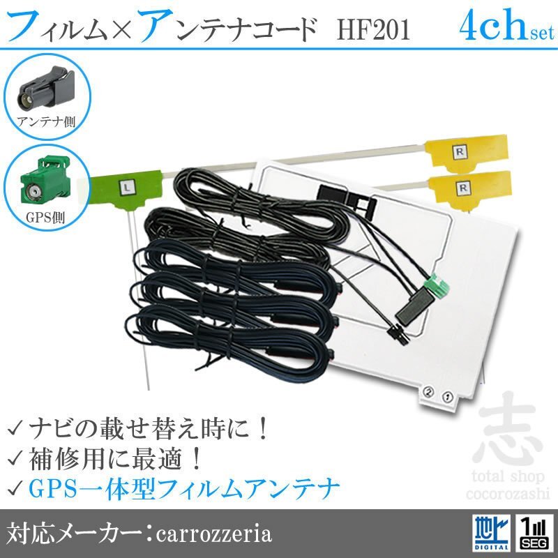 HF201 フィルムアンテナ 地デジ 4ch GPS一體型 アンテナ カロッツェリア/AVIC-CW912(-DC)/AVIC-CZ912(-DC)AVIC-RW711-E