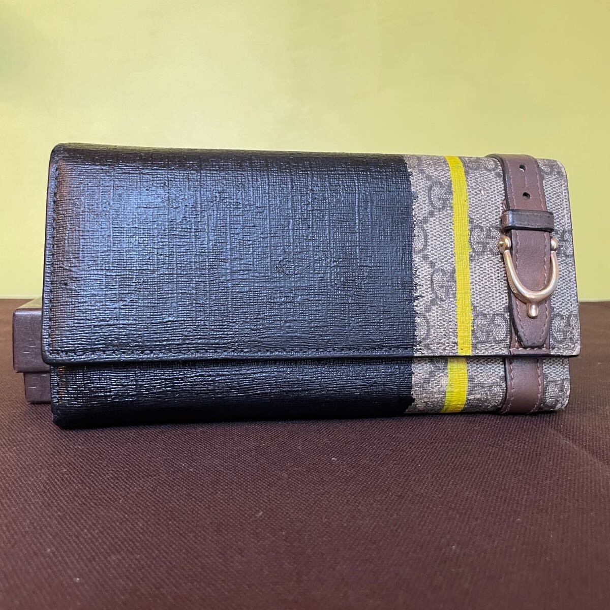 1円　美品　GUCCI グッチ　 ラウンドファスナー　 長財布　 ウォレット　 ジッピーウォレット　 ブラック　 レザー　マーモント