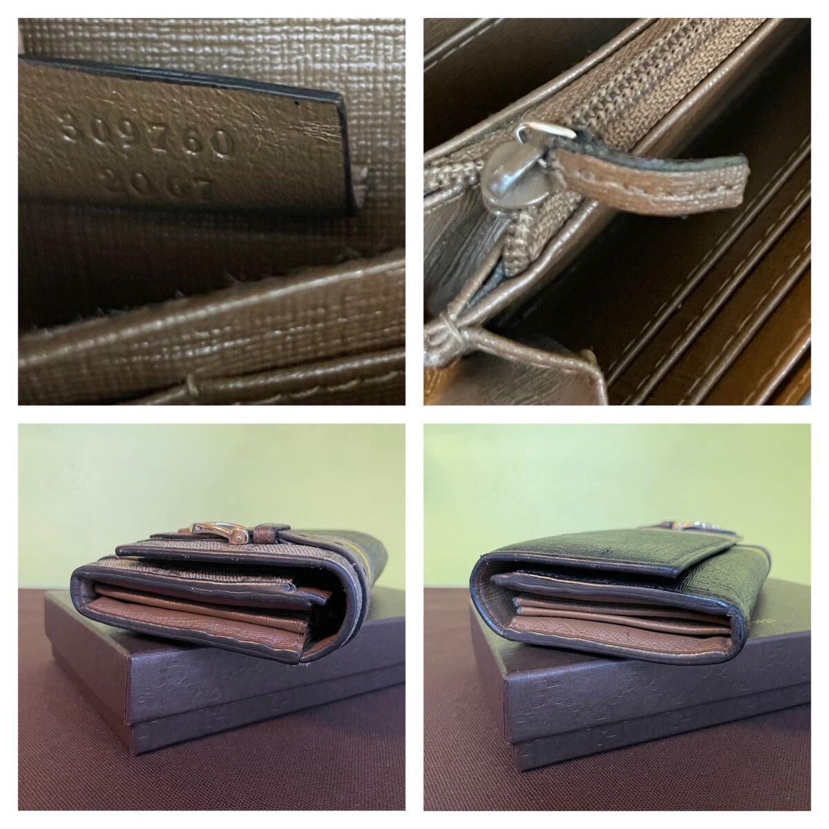 1円　美品　GUCCI グッチ　 ラウンドファスナー　 長財布　 ウォレット　 ジッピーウォレット　 ブラック　 レザー　マーモント